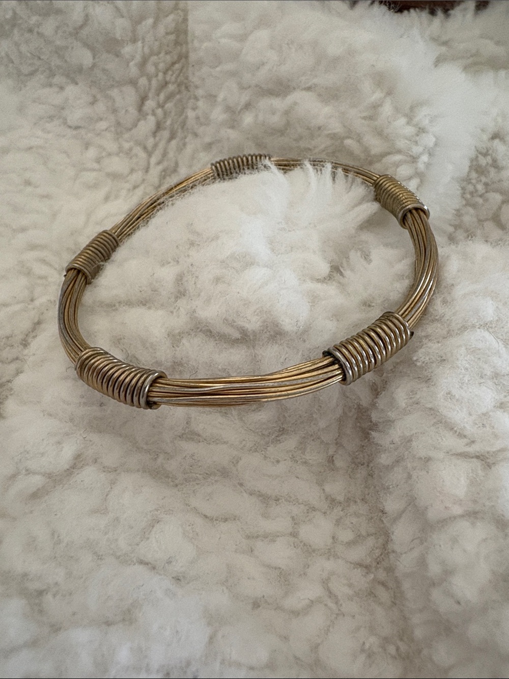 Gold-Tone Wrapped Wire Bangle Bracelet - Women Jewelry
